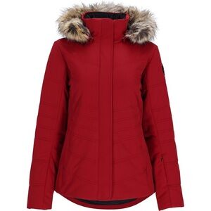 Obermeyer Women's Red Ski Jacket with Faux Fur Trim